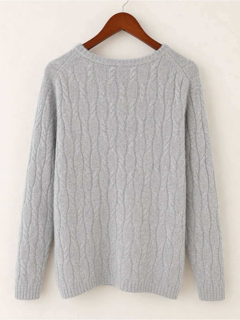 Precious Fibers 100% Cashmere Cable Knit Sweater Gray Size 1X Luxury Soft - Picture 3 of 6